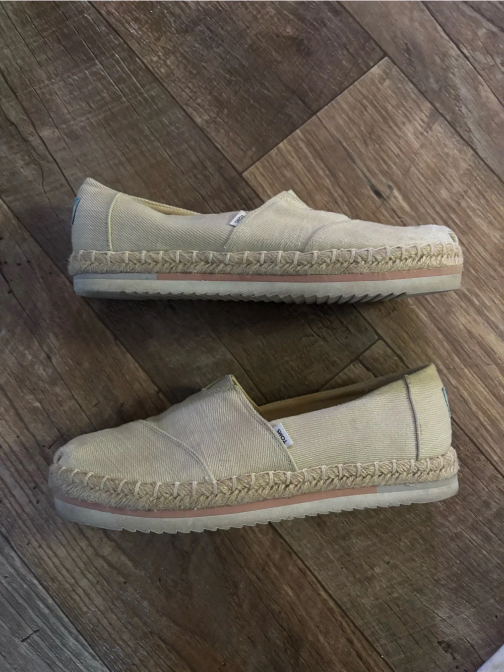 TOMS Classic Alpargata Espadrille Flats Natural Canvas Women’s Size 8 W8